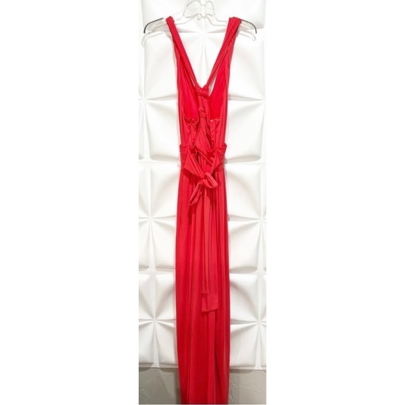 Halston Heritage Sz 2 Long Criss Cross Knot Halter Red Gown Formal Dress NWT NEW - Picture 13 of 14